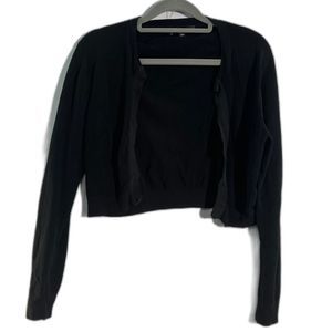Judith and Charles Black Cardigan Crop Top Sweater Medium